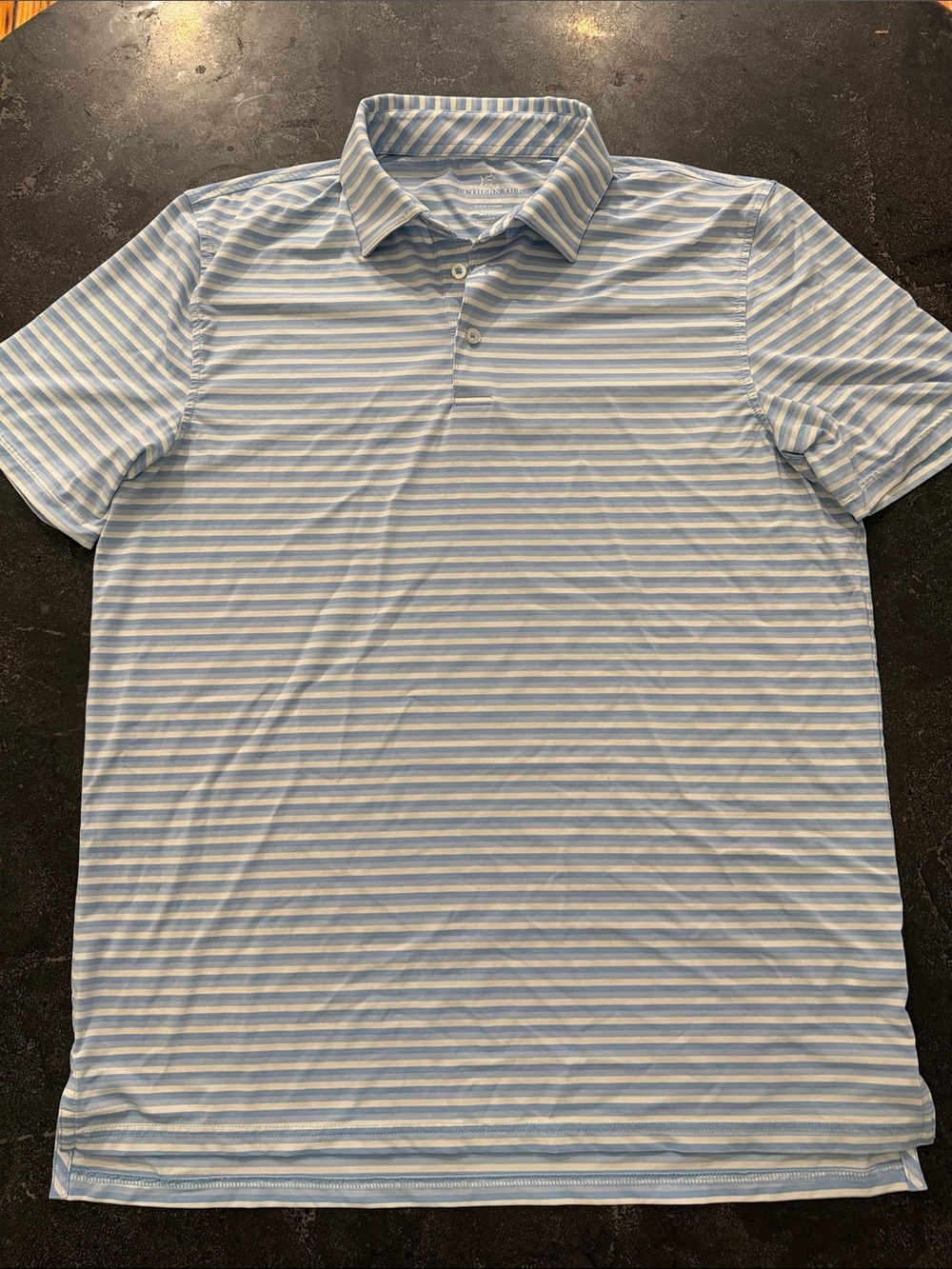 Southern Tide Light Blue & White Striped Polo